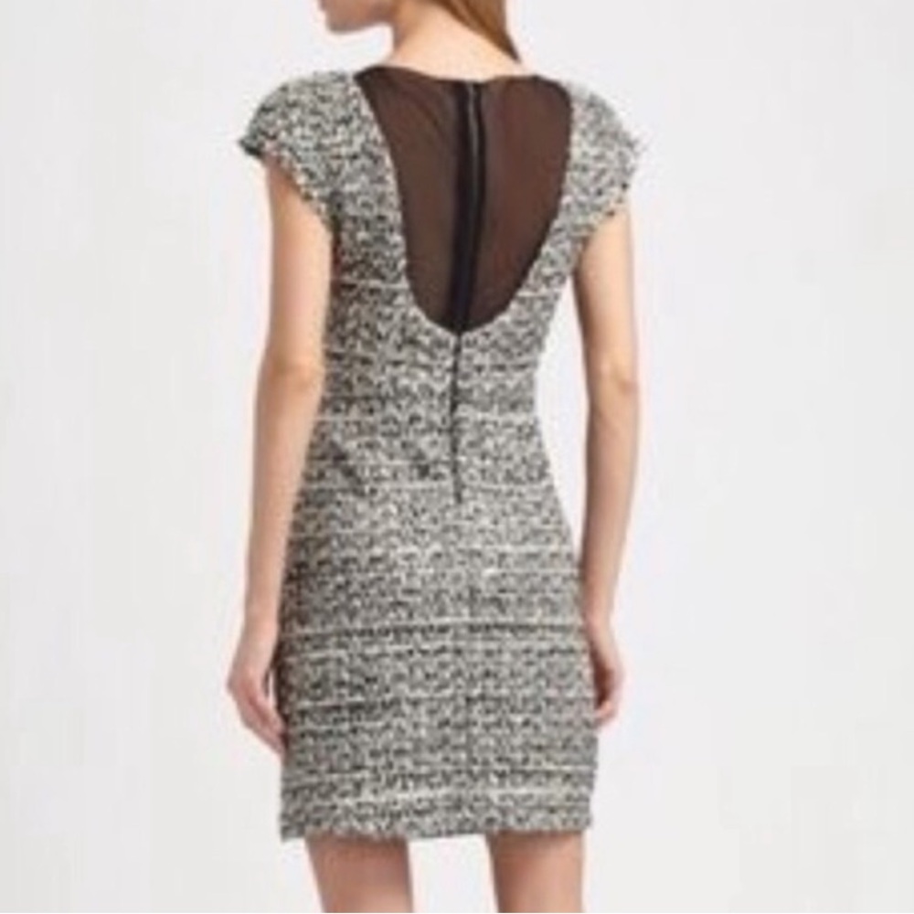 Elegant Black and White Tweed Dress